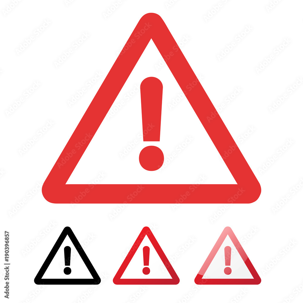 Danger sign in flat design on white background, stock vector illustration Danger sign in flat design on white background, stock vector illustration