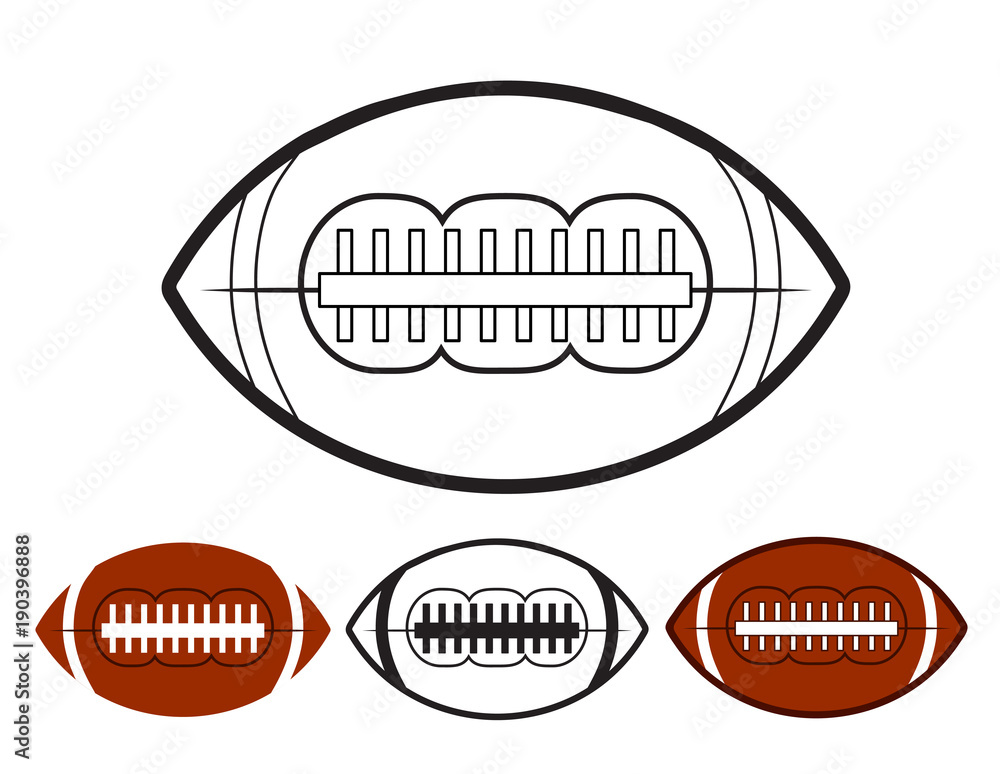 Set of ball american football oval iconon white, stock vector illustration Set of ball american football oval iconon white, stock vector illustration
