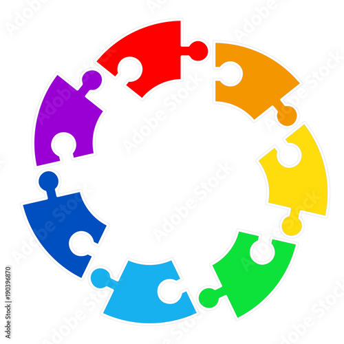 Puzzle circle jigsaw game figure icon. Isolated and flat illustration. Stock vector graphic