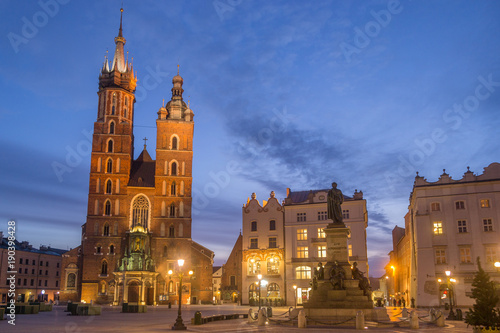 St Mary s Church at Main Market Square in Cracow  Poland