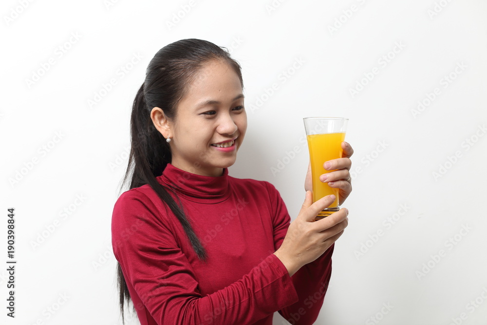 The woman with drink The woman with drink