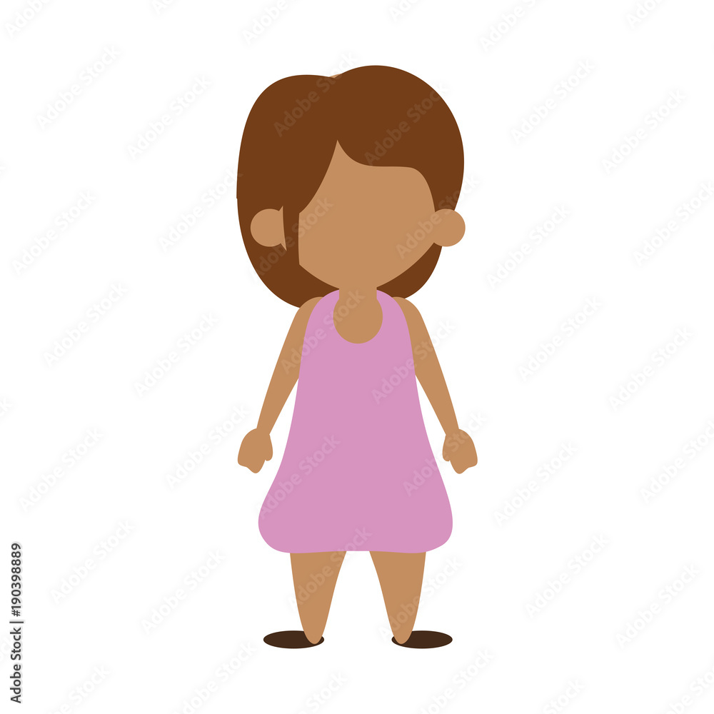 Cute girl faceless cartoon icon vector illustration graphic design Cute girl faceless cartoon icon vector illustration graphic design