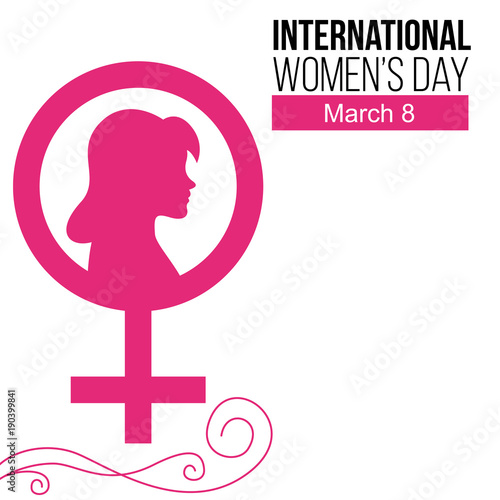 Women's day banner with silhouette