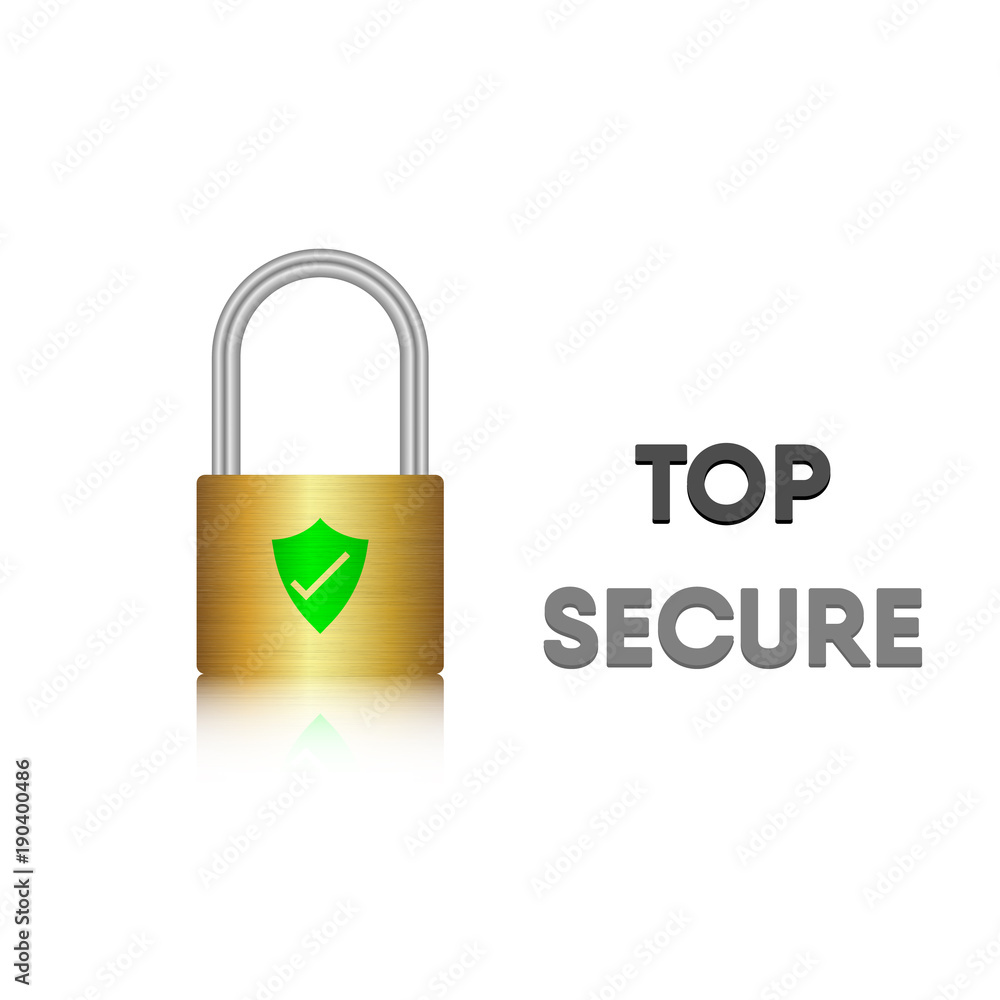 Security key lock, Steel metal lock, Vector, Illustration Security key lock, Steel metal lock, Vector, Illustration