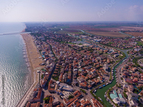 Venice is a city from a bird's eye view. Venice city from above. photo