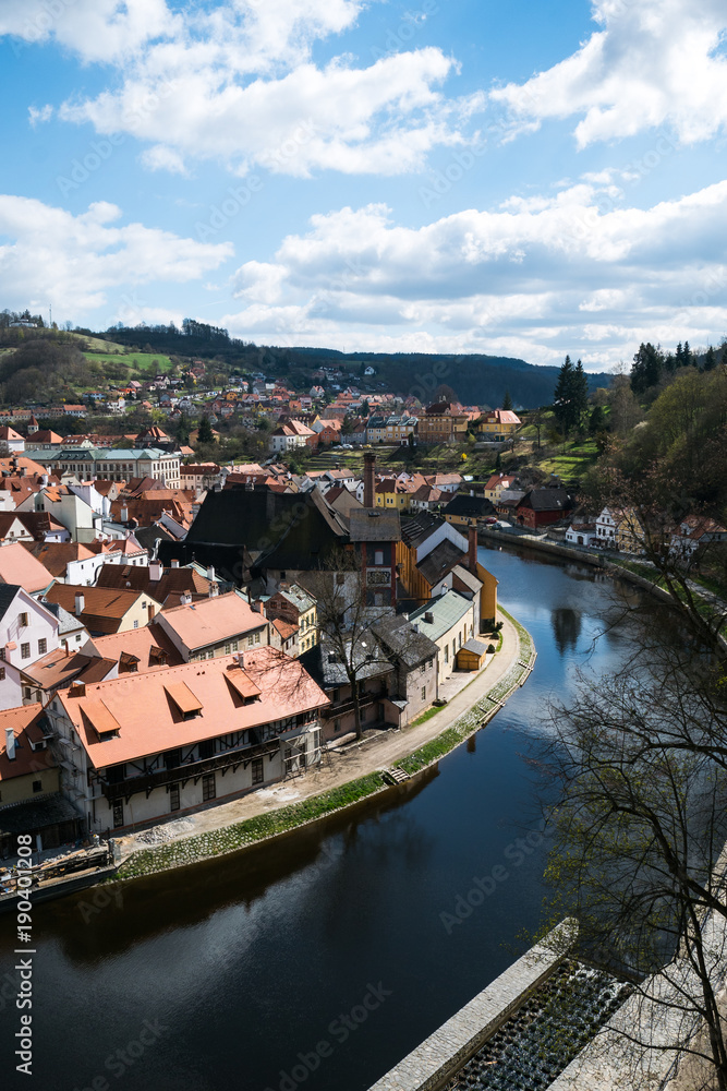 Panoramic view over the old Town of Cesky Krumlov, Czech Republic Panoramic view over the old Town of Cesky Krumlov, Czech Republic