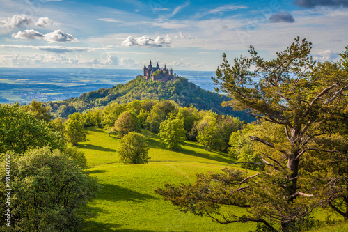 Hohenzollern Castle at sunset, Baden-Württemberg, Germany photo