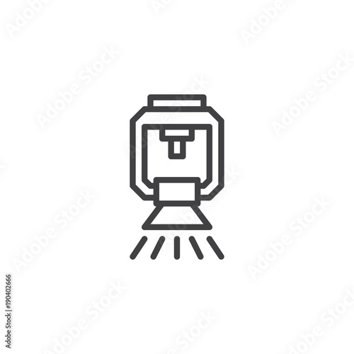 Sprinkler line icon, outline vector sign, linear style pictogram isolated on white. Fire extinguishing system symbol, logo illustration. Editable stroke
