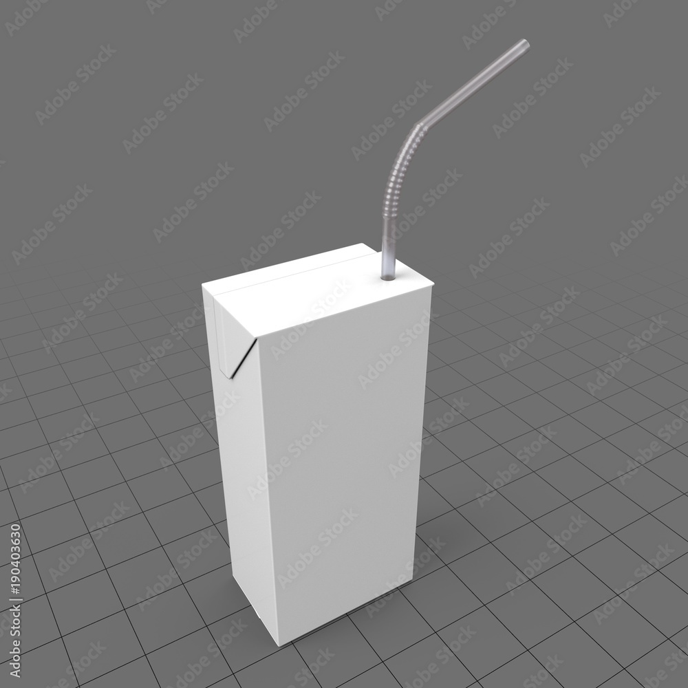 Juice box with straw Stock 3D asset Adobe Stock