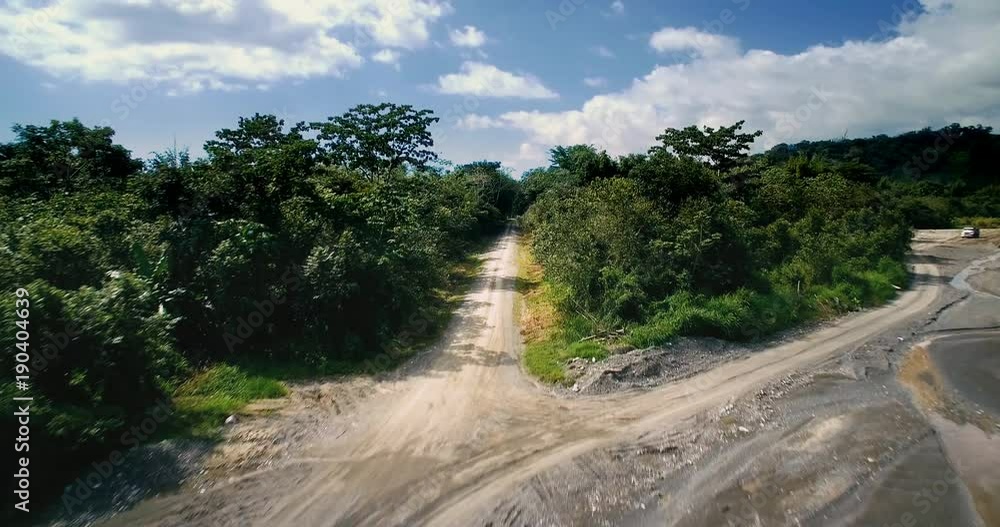 Aerial, 4x4 Offroader In Parque Nacional Corcovado, Costa Rica Aerial, 4x4 Offroader In Parque Nacional Corcovado, Costa Rica