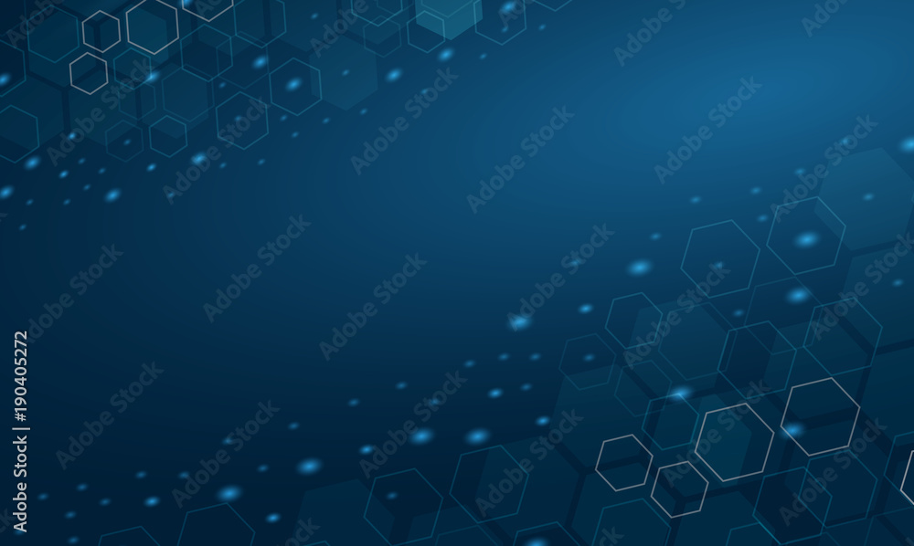 Blue background Hexagon modern