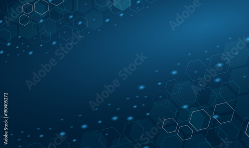 Blue background Hexagon modern
