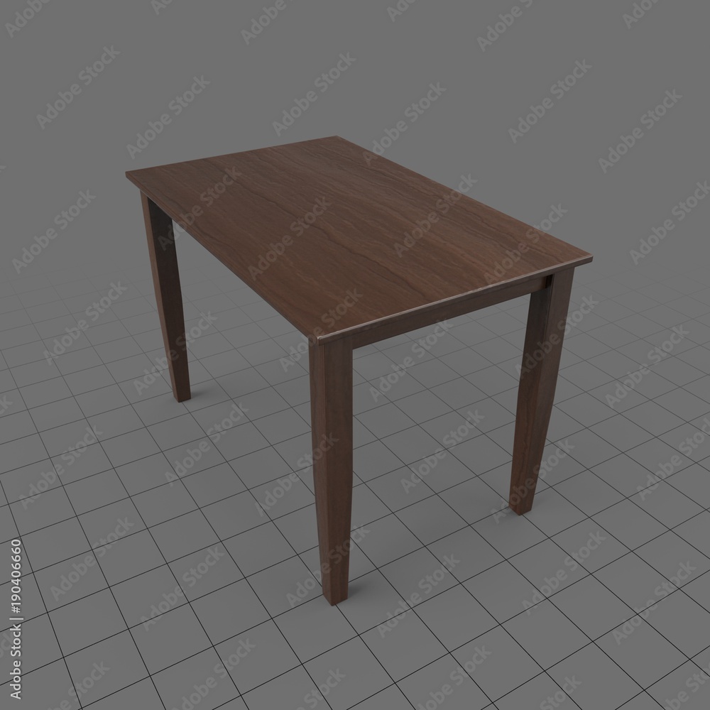 Rectangular Small Table View Rectangle dining room table Stock 3D asset | Adobe Stock
