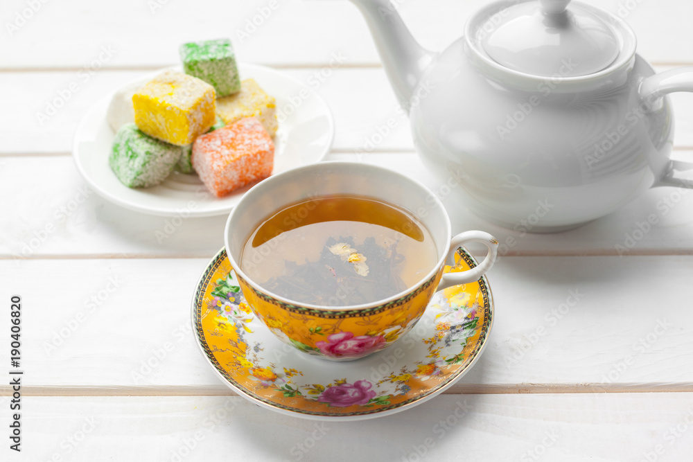 tea on the wooden table tea on the wooden table