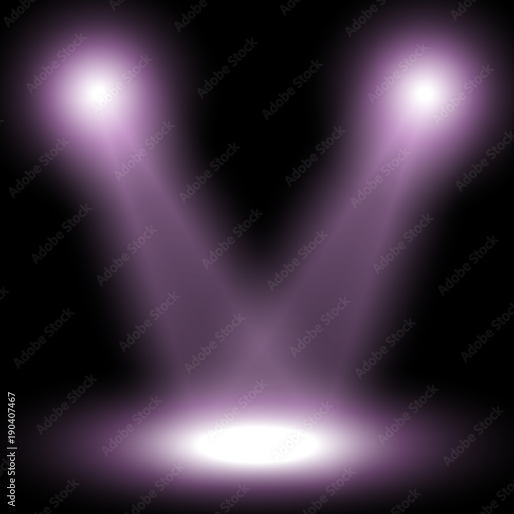 Vector spotlight, light effect, purple color