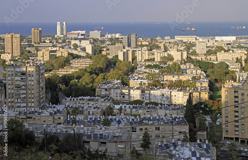top view of city Haifa