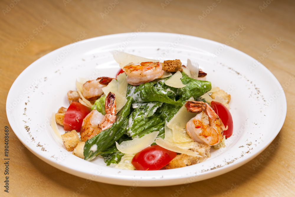 Seafood Caesar Salad with Shrimps