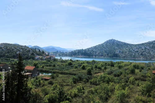 view on the lovely Bacina lakes  Croatia