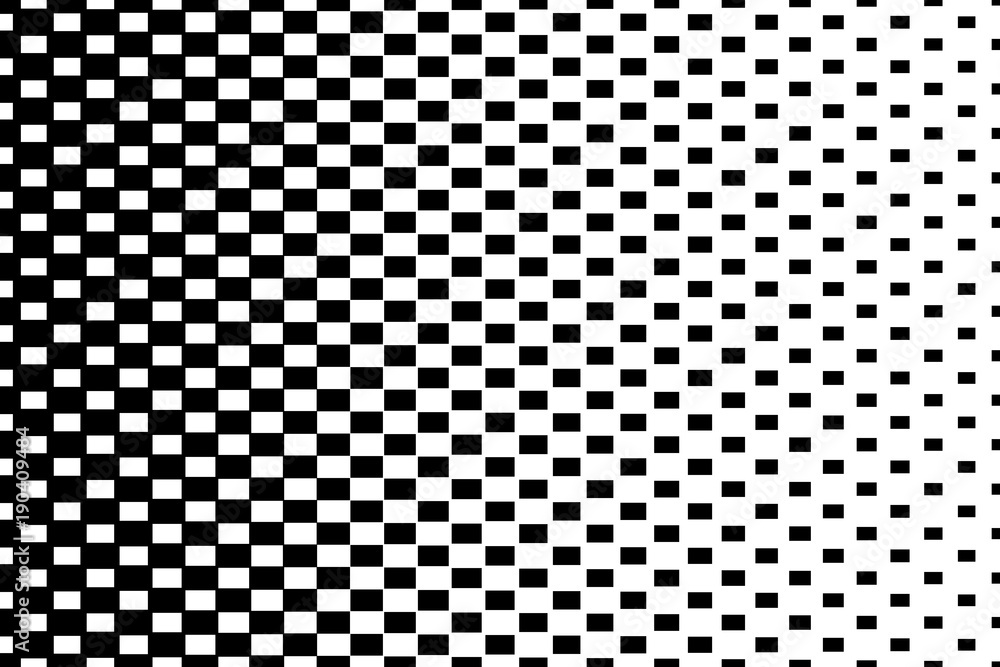Gradient halftone rectangles background. Pop art template. Black and white texture. Gradient halftone rectangles background. Pop art template. Black and white texture.