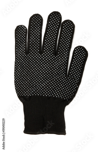 Single PVC dotted black cotton glove