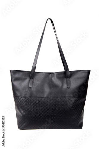 Obraz na płótnie Black female bag, Black ladies handbag, black handbag for women isolated white background. w salonie