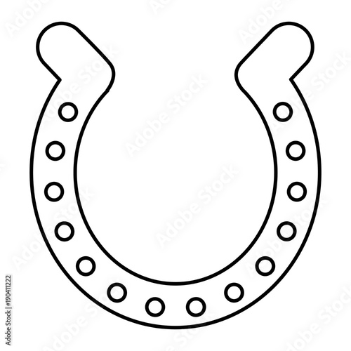horseshoe luck good icon vector illustration outline design