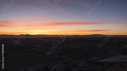 Sunrise time lapse view from the top of Lone Mountain in Las Vegas, Nevada.