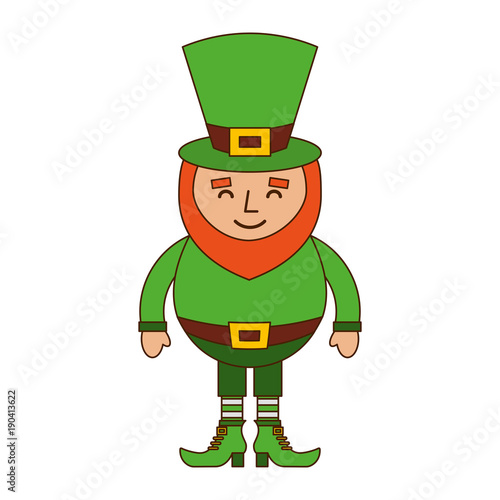 smiling leprechaun cartoon st patricks day character vector illustration