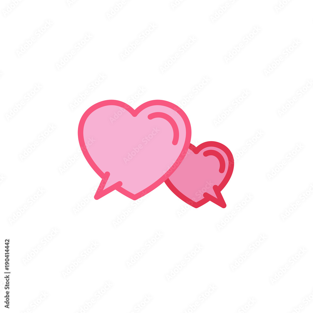 Love with balloon chat message Icon. Simple Heart Illustration Line Style Logo Template Design. Love with balloon chat message Icon. Simple Heart Illustration Line Style Logo Template Design.