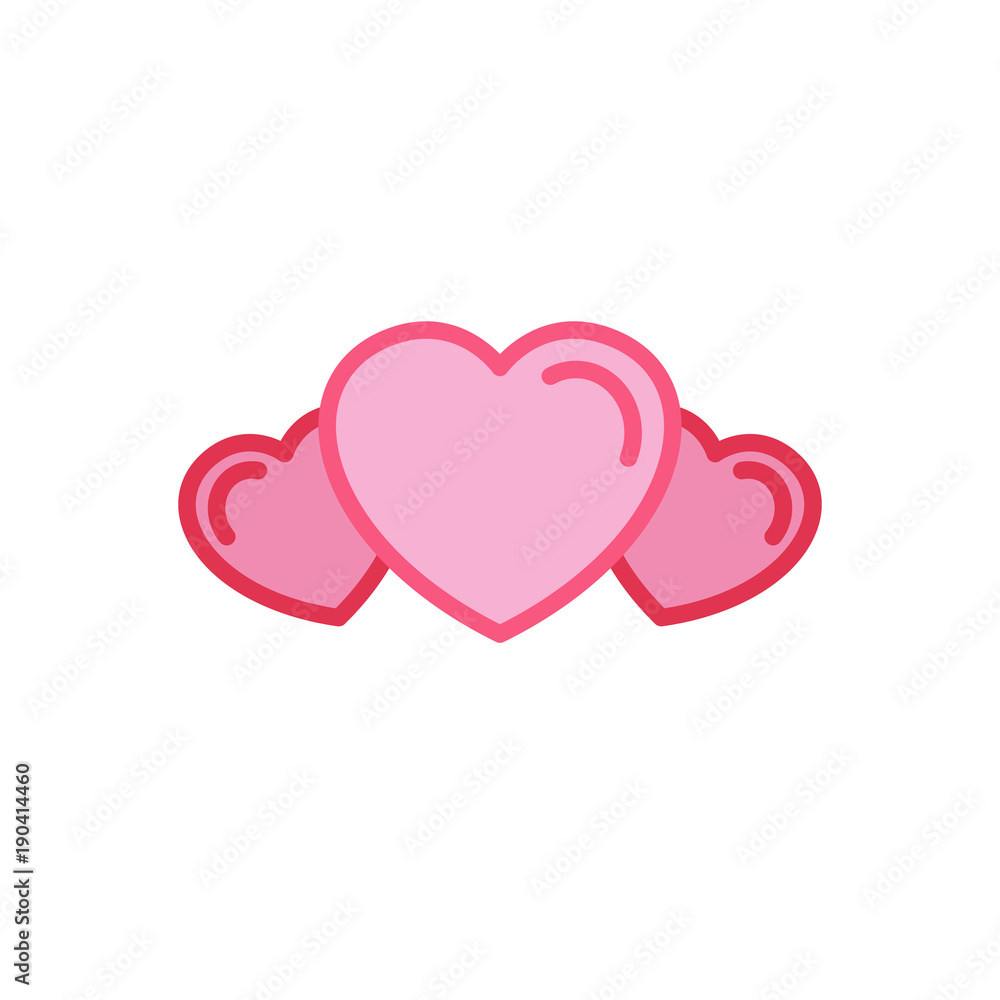 Set of Love group Icon. Simple Heart Illustration Line Style Logo Template Design. 