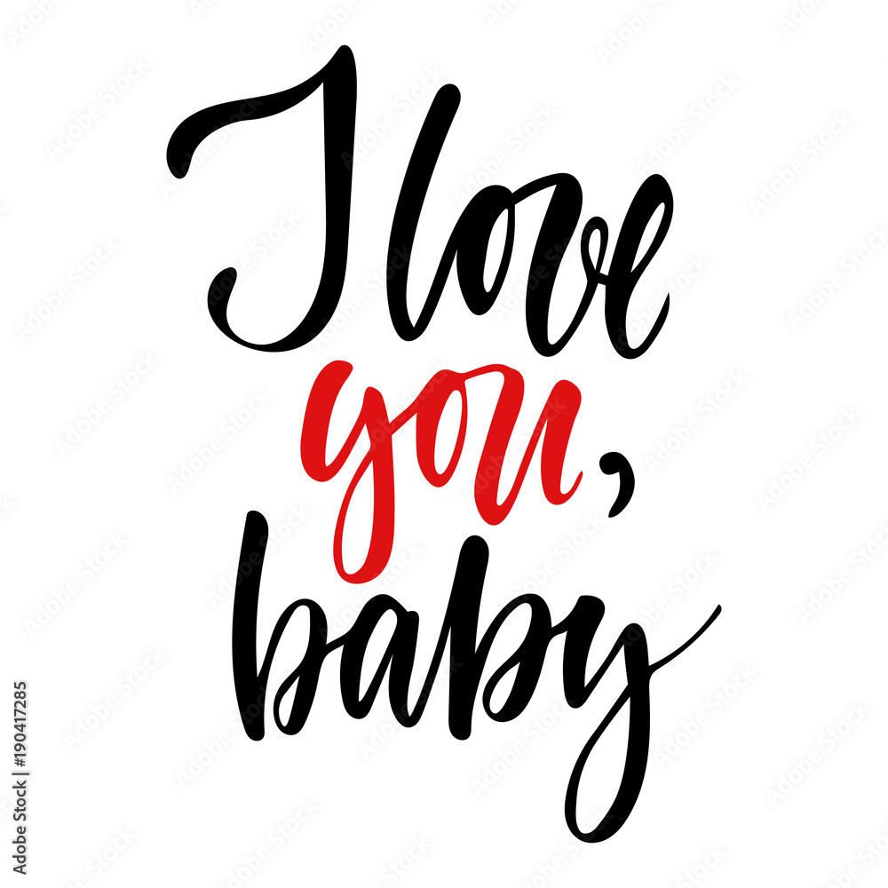 Vector isolated Happy Valentines Day illustration with phrase I ...