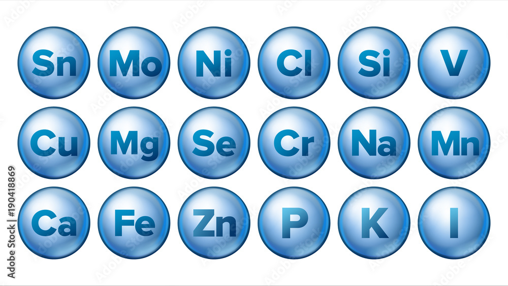Mineral Icons Set Vector. Mineral Blue Pill Icon. Medicine Capsule. Substance. 3D Vitamin Complex With Chemical Formula. Isolated Illustration Mineral Icons Set Vector. Mineral Blue Pill Icon. Medicine Capsule. Substance. 3D Vitamin Complex With Chemical Formula. Isolated Illustration