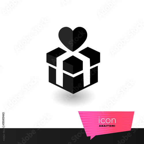 Love gift sign icon in vector. Icon in modern style, isolated on white background