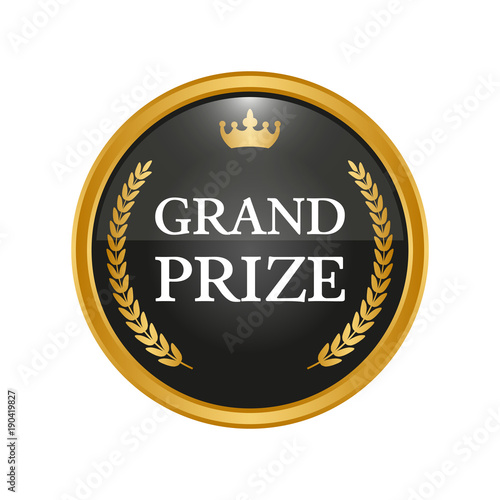 Grand Prize label on white background.