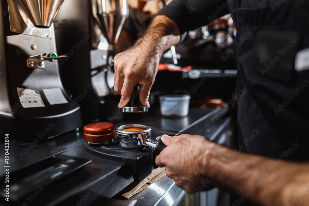 Making a espresso and cappuccino. Making a espresso and cappuccino.