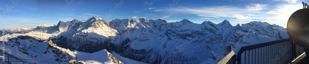 Alps Panoramic, From Schilthorn, Switzerland. Alpes. Suiza