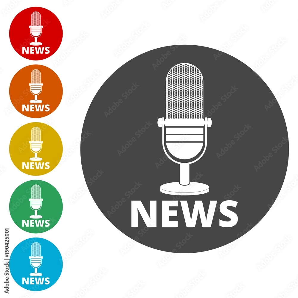 News microphone icon, Vector news microphone icon News microphone icon, Vector news microphone icon