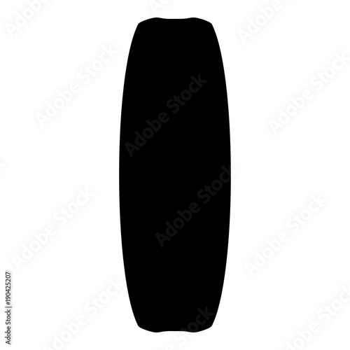 Board for kiteboard sport icon black color