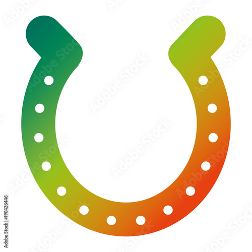 horseshoe luck good icon symbol vector illustration degraded color design