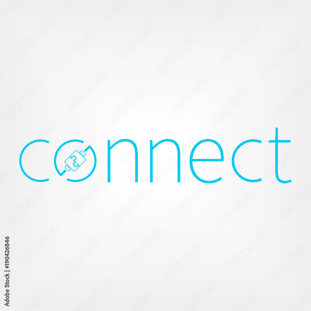 Connect logo concept. Wires connect people - obrazy, fototapety, plakaty 
