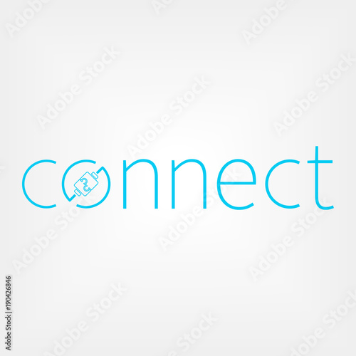 Connect logo concept. Wires connect people