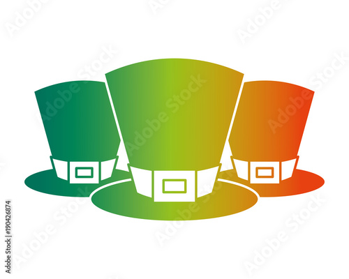 set of hat of leprechaun accessory vector illustration degraded color design