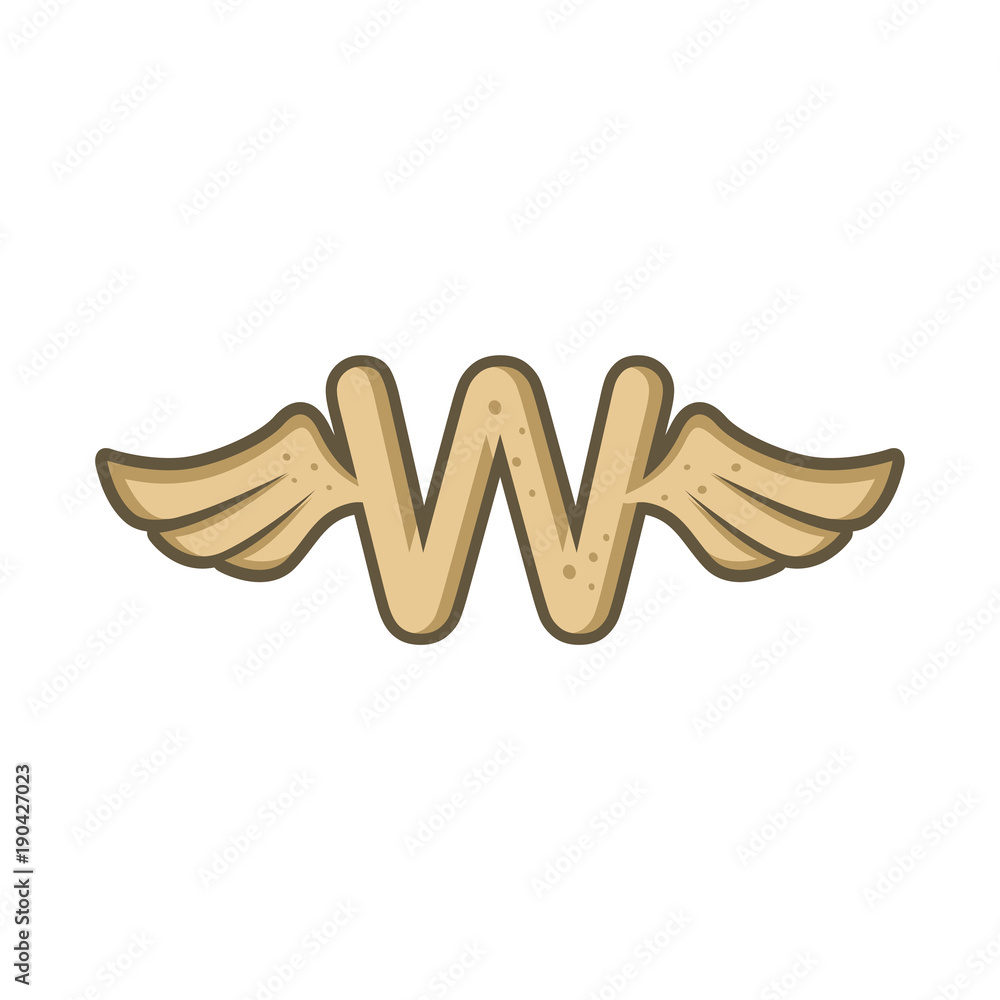 Fototapeta premium alphabet letter with angel bird wing