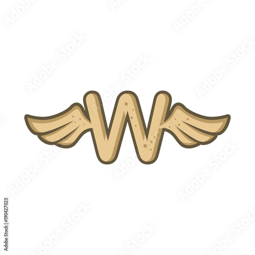 alphabet letter with angel bird wing