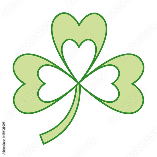 green clover three leaves luck symbol vector illustration