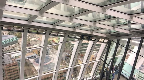 LONDON - SEPTEMBER 2016: Sky Garden with tourists. This is a famous tourist attraction photo