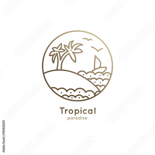 Logo boat in tropics