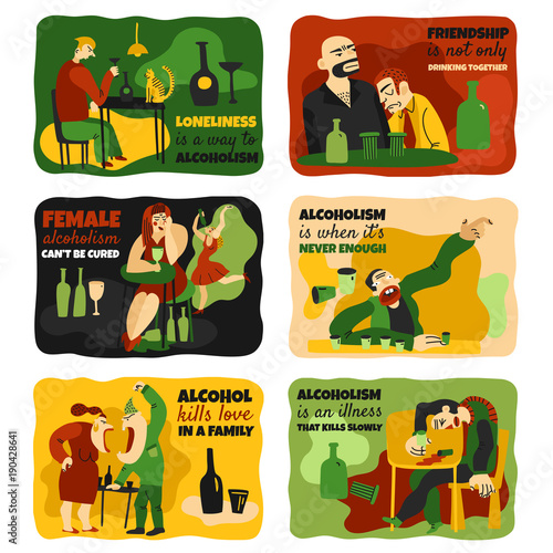 Alcohol Addiction Cards Set