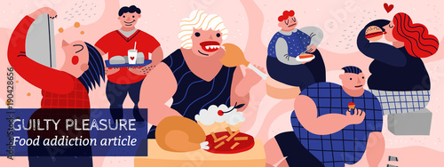 Gluttony And People Illustration