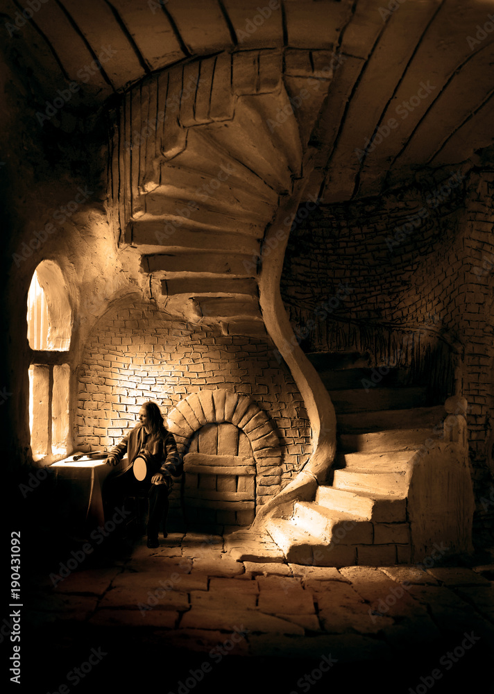 Obraz premium Musician in Old House